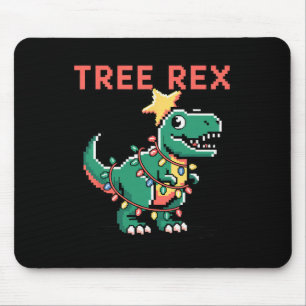 Tapis De Souris T-shirt de Noël moche Tree Rex dinosaure de Noël