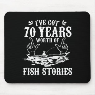 Tapis De Souris T-shirt de pêcheur pour 70e anniversaire drôle Bys