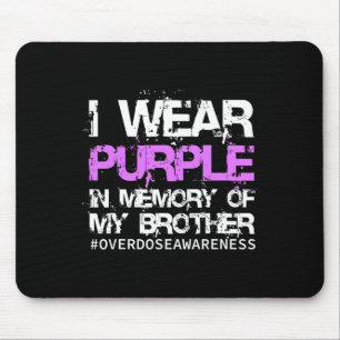 Tapis De Souris T-shirt de sensibilisation Je porte du violet en m