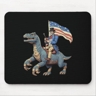 Tapis De Souris T-shirt drôle Abe Lincoln chevauchant un dinosaure