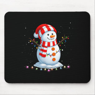 Tapis De Souris T-shirt drôle de bonhomme de neige de Noël Santa m
