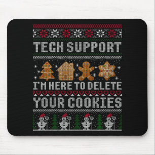 Tapis De Souris T Shirt drôle de Noël Tech Suprt Ordinateur