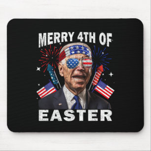 Tapis De Souris T-shirt drôle Joe Biden 4 juillet Joyeux 4 Pâques