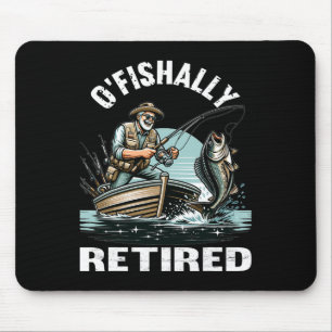 Tapis De Souris T-shirt drôle O'fishally retraité pour la retraite