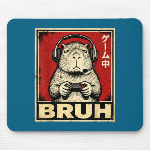 Tapis De Souris T-shirt graphique drôle Capybara Gamer Bruh pour h