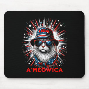 Tapis De Souris T-shirt Homme Femme Ameowica Drôle Patriotique Cha