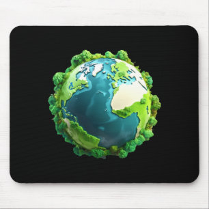 Tapis De Souris T-shirt Jour de la Terre Terre verte et bleue avec