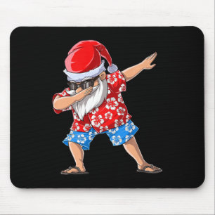 Tapis De Souris T Shirt Santa en Dabbing Chemise Hawaïenne Noël Da