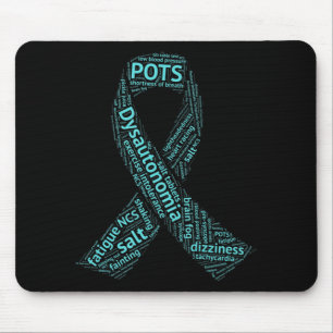 Tapis De Souris T-shirt Sensibilisation Dysautonomia - Ruban Turqu
