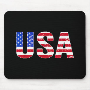 Tapis De Souris T Shirt USA Drapeau Américain Patriotique Hommes F