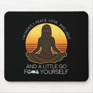 Tapis De Souris T-shirt Yoga Surtout Paix Amour Et Lumière Et Un P