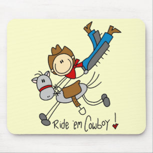 Tapis De Souris T-shirts et cadeaux Cowboy Stick Figure