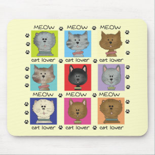 Tapis De Souris T-shirts et cadeaux d'amoureux des chats de Meow