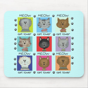 Tapis De Souris T-shirts et cadeaux d'amoureux des chats de Meow