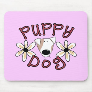 Tapis De Souris T-shirts et cadeaux de chiot de fleurs