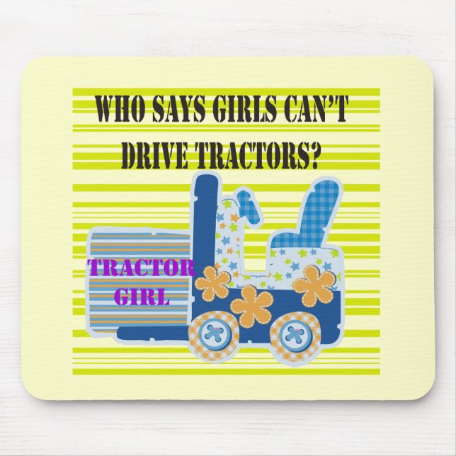 Tapis De Souris T-shirts et cadeaux de fille de tracteur (Devant)