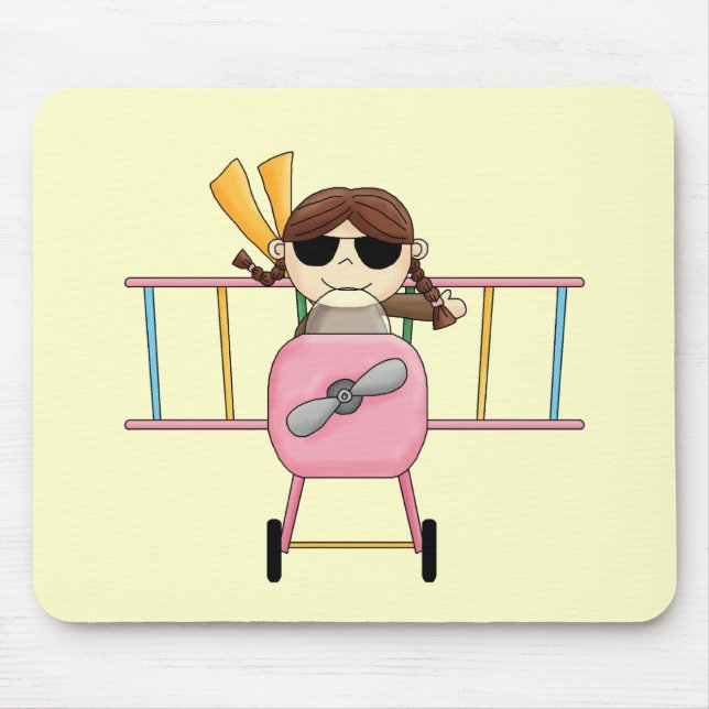 Tapis De Souris T-shirts et cadeaux pilotes de fille (Devant)