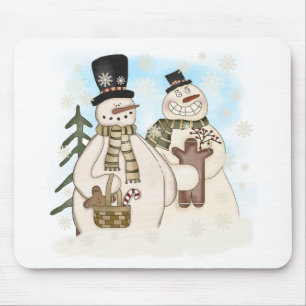 Tapis De Souris T-shirts et cadeaux Snowmen en pain d'épice