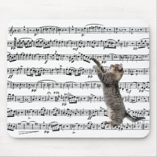 Tapis De Souris Tabby Cat On Sheet Music