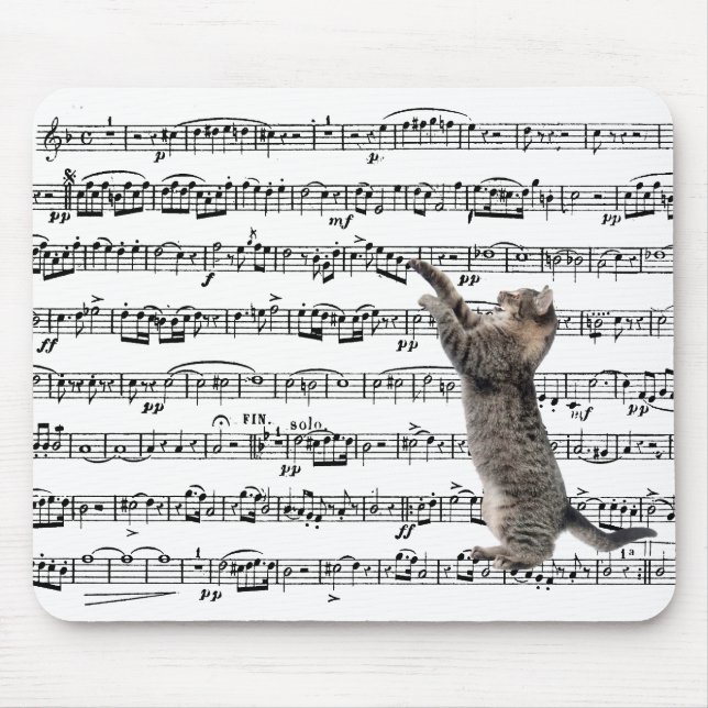 Tapis De Souris Tabby Cat On Sheet Music (Devant)