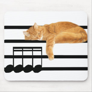 Tapis De Souris Tabby de musique kitty cat