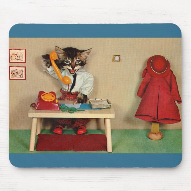 Tapis De Souris tabby kitten secrétaire RPPC (Devant)