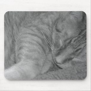 Tapis De Souris Tabby orange Chat/Photo noir et blanc