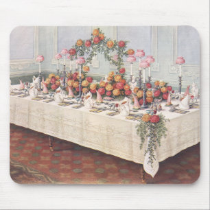 Tapis De Souris Table de banquet de mariage vintage