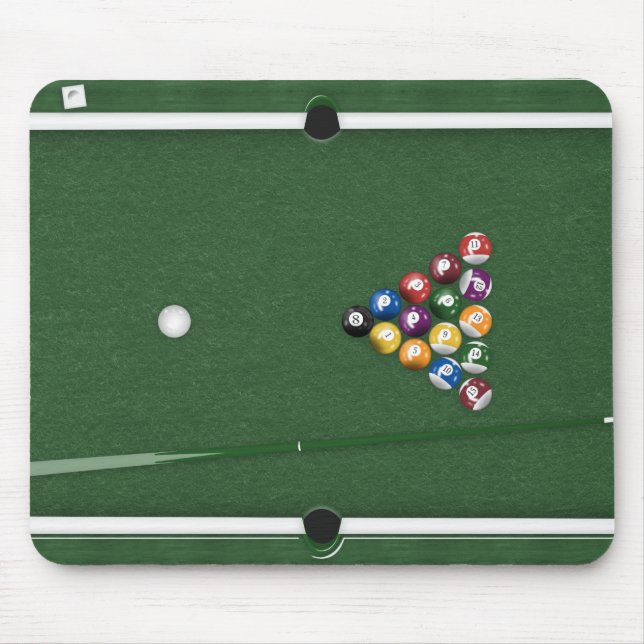 Tapis De Souris Table de billard avec balles (Devant)