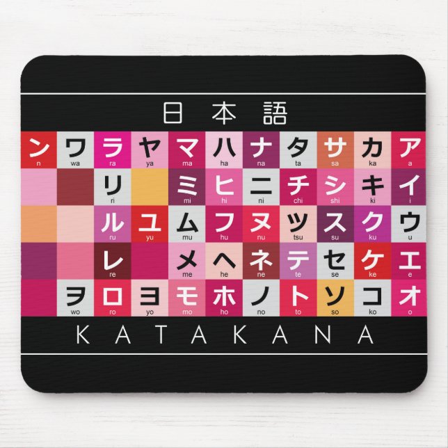 Tapis De Souris Table Katakana japonaise (Devant)