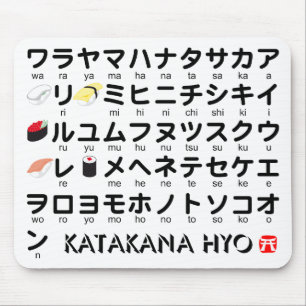 Tapis De Souris Table Katakana japonaise (Sushi)