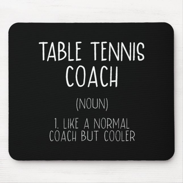 Tapis De Souris Table Tennis Coach Définition Fun Ping Pong Humour (Devant)