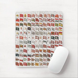 Tapis De Souris Table vintage des drapeaux de mer, Impression esth