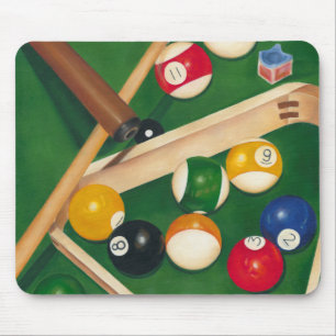 Tapis De Souris Tableau de billards réaliste avec les boules et l