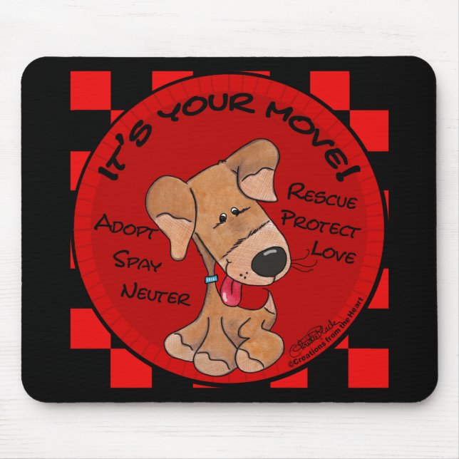 Tapis De Souris Tableau de contrôle des chiens - Votre déplacement (Devant)