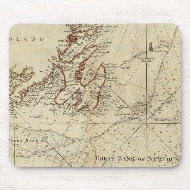 Tapis De Souris Tableau Des Banques De Terre-Neuve (Devant)