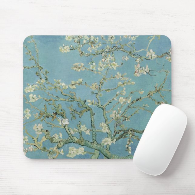 Tapis De Souris Tableau des fleurs d'amandes de Van Gogh (Avec souris)