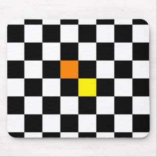 Tapis De Souris Tableau noir blanc avec couleur orange jaune