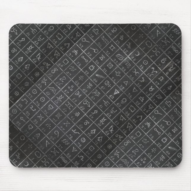 Tapis De Souris Tableau noir de tableau noir de symboles (Devant)