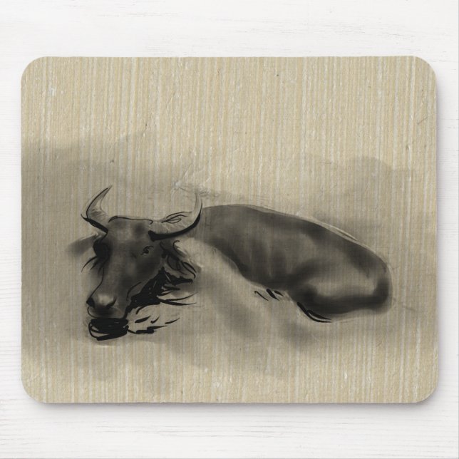 Tapis De Souris Tableau original Eau Buffle Ox Année Zodiac MP (Devant)