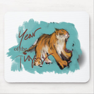 Tapis De Souris Tableau original Tigre chinois Année Anniversaire