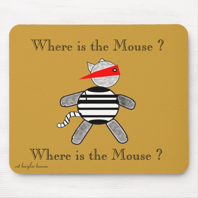 Tapis De Souris Tablette de souris pour cambrioleur de chat (Devant)