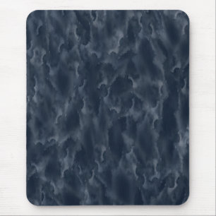 Tapis De Souris Tache Aquarelle Abstraite Bleu Marine Élégante Chi