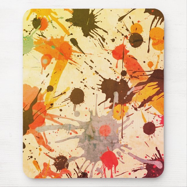 Tapis De Souris Tache d'aquarelle abstraite colorée  (Devant)
