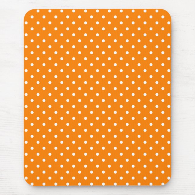 Tapis De Souris Taches à pois orange et blanc (Devant)