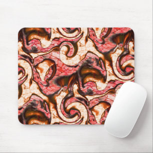 Tapis De Souris taches Abstraites de rouge et de corail dans le st
