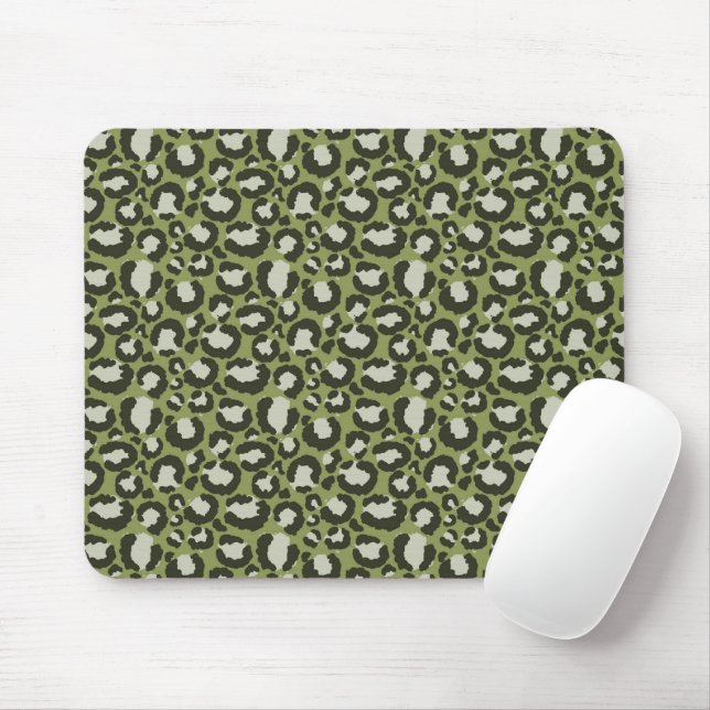 Tapis De Souris Taches de léopard vert mousse Imprimé animal glamo (Avec souris)