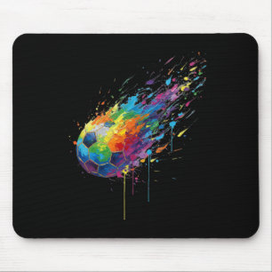 Tapis De Souris Taches de peinture Tie-dye Joueur de football Fans
