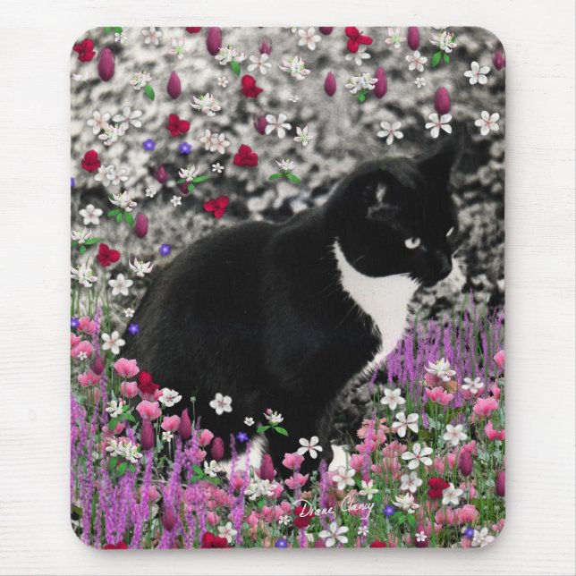 Tapis De Souris Taches de rousseur en fleurs II - chat de Kitty de (Devant)