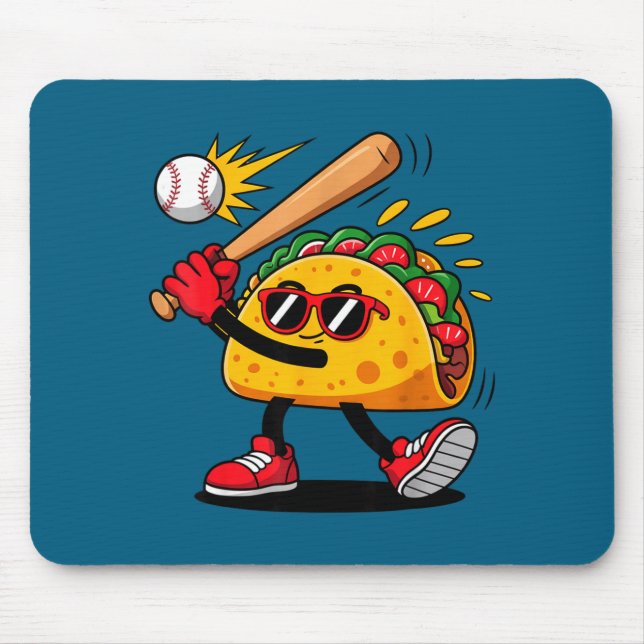 Tapis De Souris Taco baseball mexican cinco de mayo men kids  (Devant)